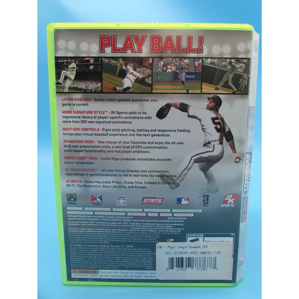 Major League Baseball 2K9 (Xbox 360, 2009) - Fast Shipping - Tim Lincecum 55
